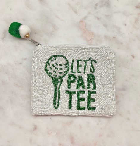 A photo of the Let's Par Tee Beaded Coin Pouch product