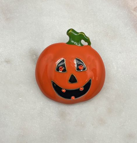 A photo of the Rhinestone Jack-O-Lantern Pin product