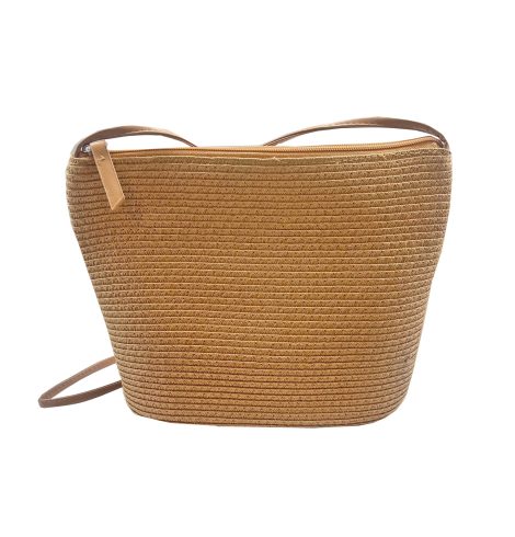 A photo of the Straw Crossbody Bag in Toast product