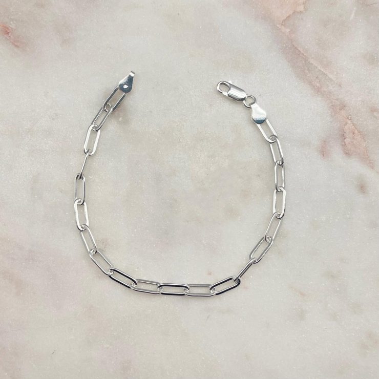 A photo of the Sterling Silver Paper Clip Bracelet product