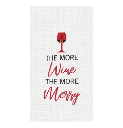 A photo of the More Wine the More Merry Kitchen Towel product