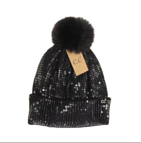 A photo of the Allover Sequin Beanie product