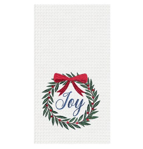 A photo of the Joy Wreath Kitchen Towel product