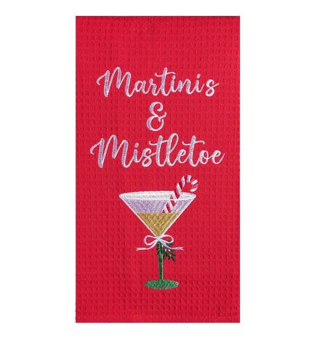 A photo of the Martinis & Mistletoe Kitchen Towel product