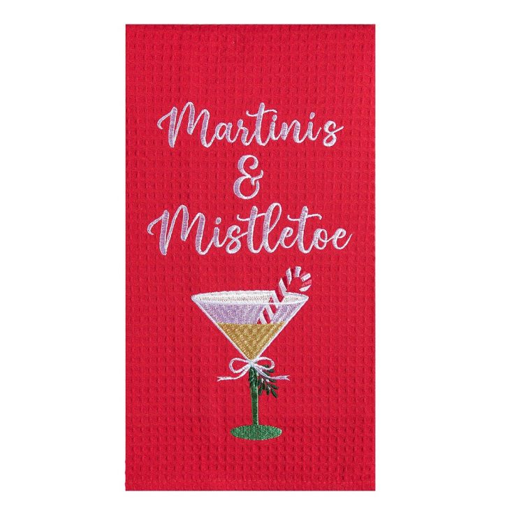 A photo of the Martinis & Mistletoe Kitchen Towel product