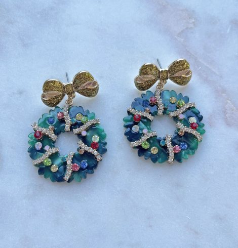 A photo of the Christmas Wreath Earrings in Multi product