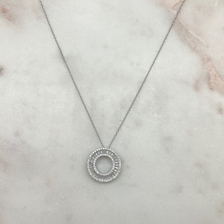 A photo of the Circle of Diamonds Necklace product