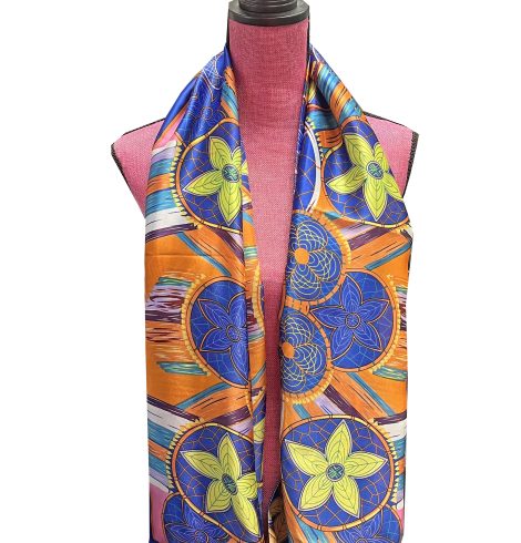 A photo of the Colorful Flowers Scarf product