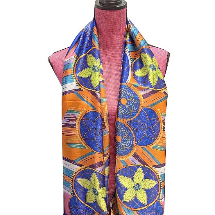 A photo of the Colorful Flowers Scarf product
