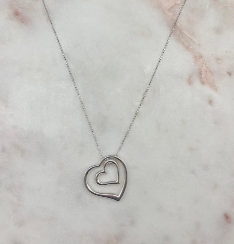A photo of the Double Floating Heart Necklace product