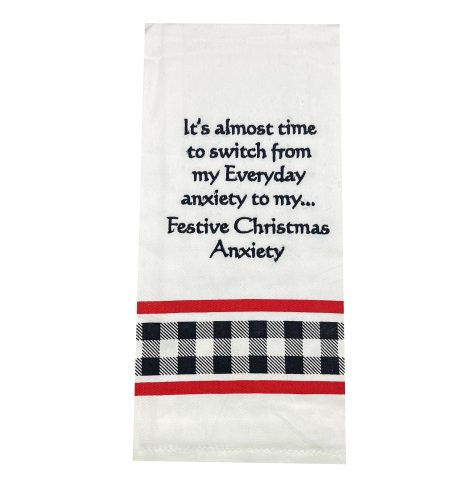 A photo of the Festive Christmas Anxiety Towel product