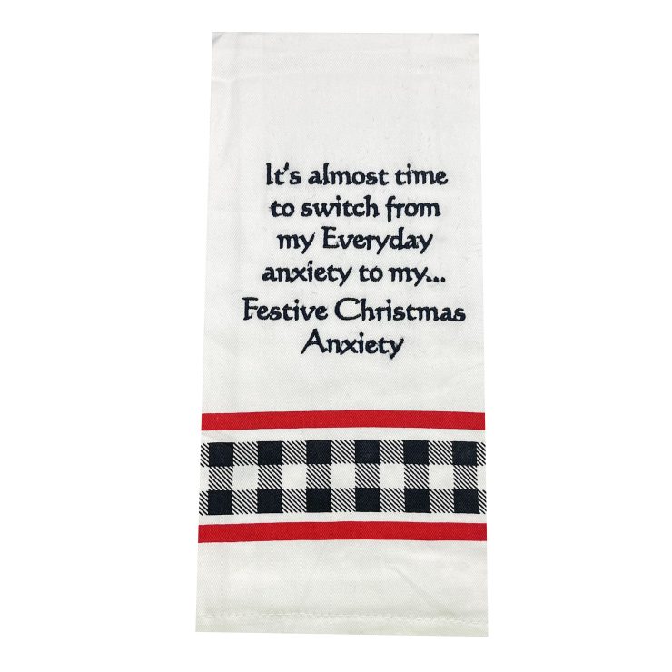A photo of the Festive Christmas Anxiety Towel product