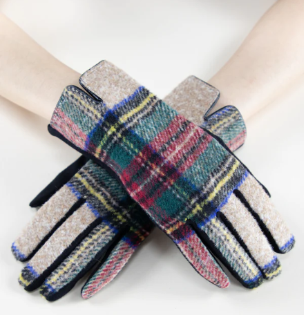 A photo of the Khaki Tartan Gloves product