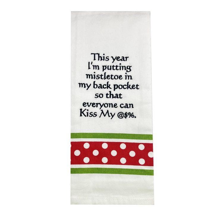A photo of the Mistletoe In My Back Pocket Towel product