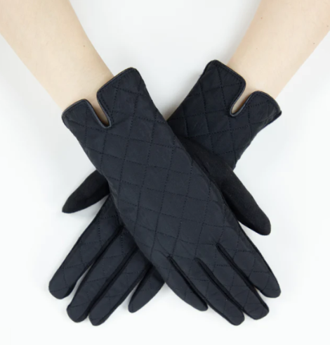 A photo of the Quilted Gloves in Black product