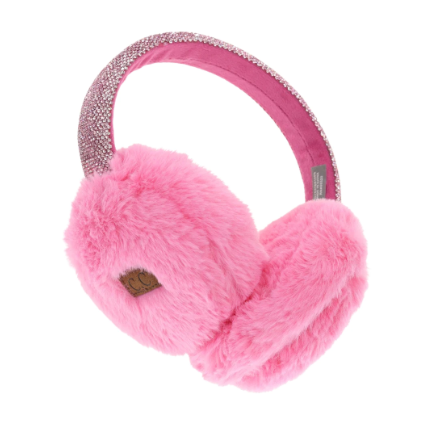 A photo of the Rhinestone Earmuffs in Pink product