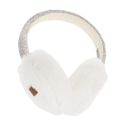 A photo of the Rhinestone Earmuffs in White product