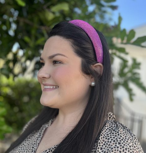 A photo of the Rhinestone Headband in Pink product