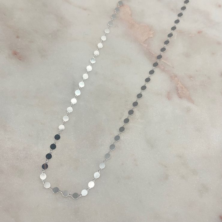 A photo of the Round Disc Charm Necklace product