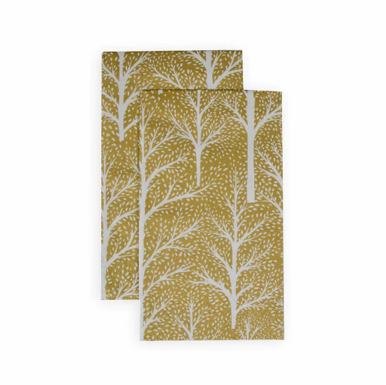 A photo of the Winter Trees Guest Napkins in Gold & White product