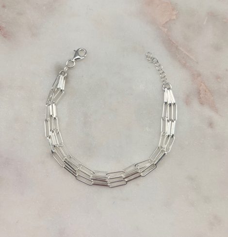 A photo of the Triple Layer Paper Clip Bracelet product