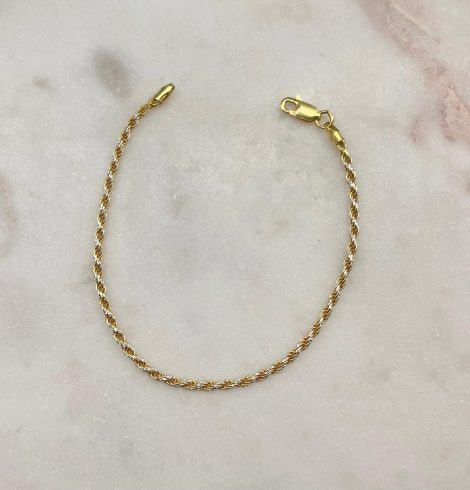 A photo of the Two Tone Rope Twist Bracelet product