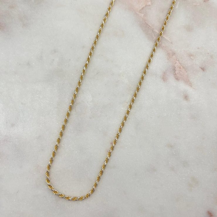 A photo of the Two Tone Rope Twist Necklace product