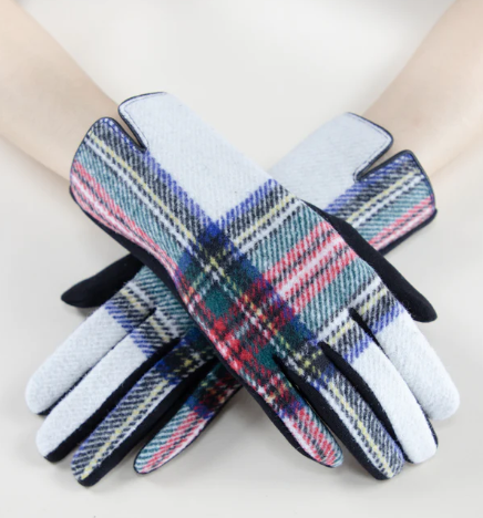 A photo of the White Tartan Gloves product