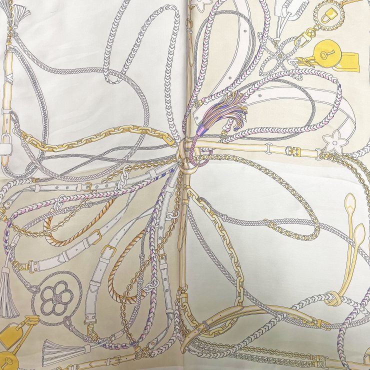 A photo of the Rope & Chain Scarf in Ivory product