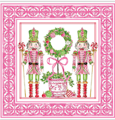 A photo of the Pink Peppermint Nutcracker Square Placemats product