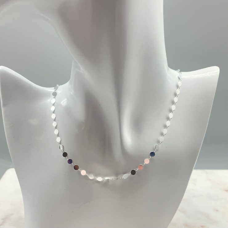 A photo of the Round Disc Charm Necklace product