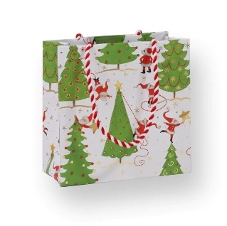 A photo of the Twirling Santas Small Gift Bag product
