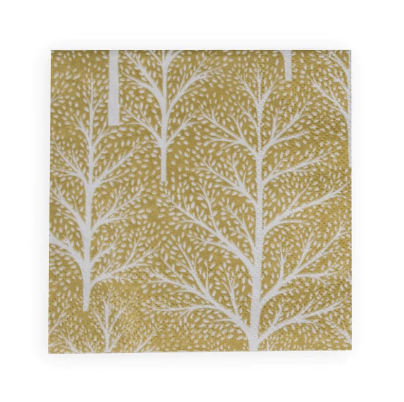 A photo of the Winter Trees Cocktail Napkins in Gold & White product