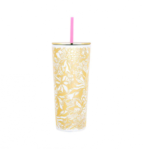 A photo of the Tumbler with Straw in Safari Sangria Gold product