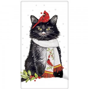 A photo of the Cat Cardinal Scarf Towel product