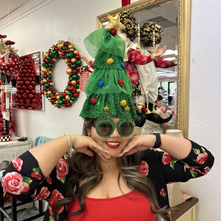 A photo of the Lit Christmas Tree Hat product