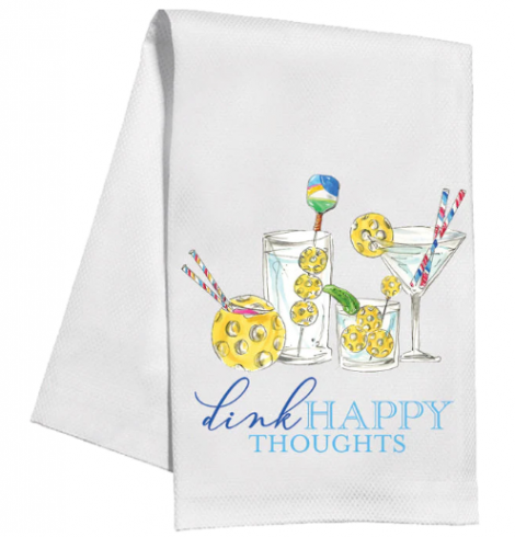 A photo of the Dink Happy Thoughts Kitchen Towel product