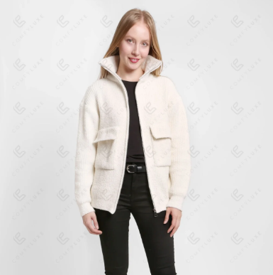 A photo of the Solid Comfy Luxe Zip Jacket product