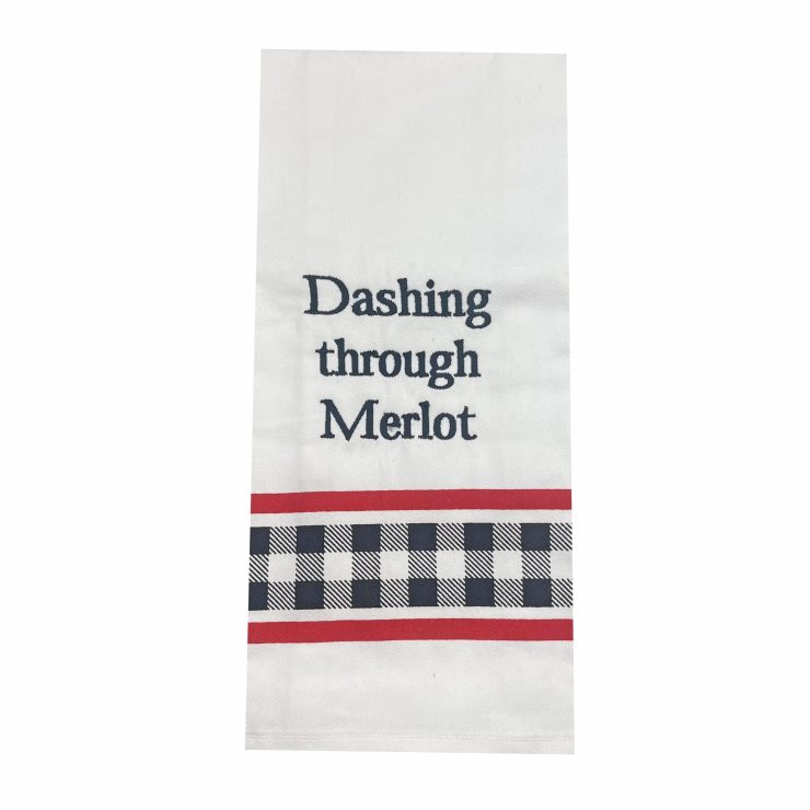 A photo of the Dashing Through Merlot Towel product