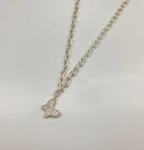A photo of the Butterfly Paperclip Necklace product