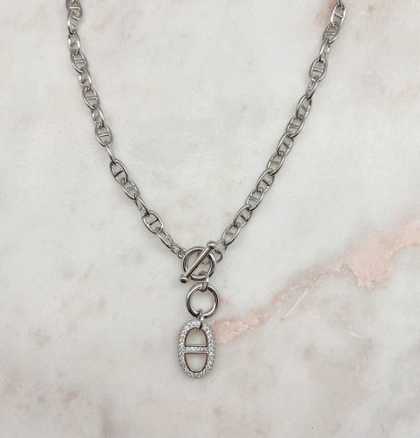 A photo of the Mila Necklace in Silver product