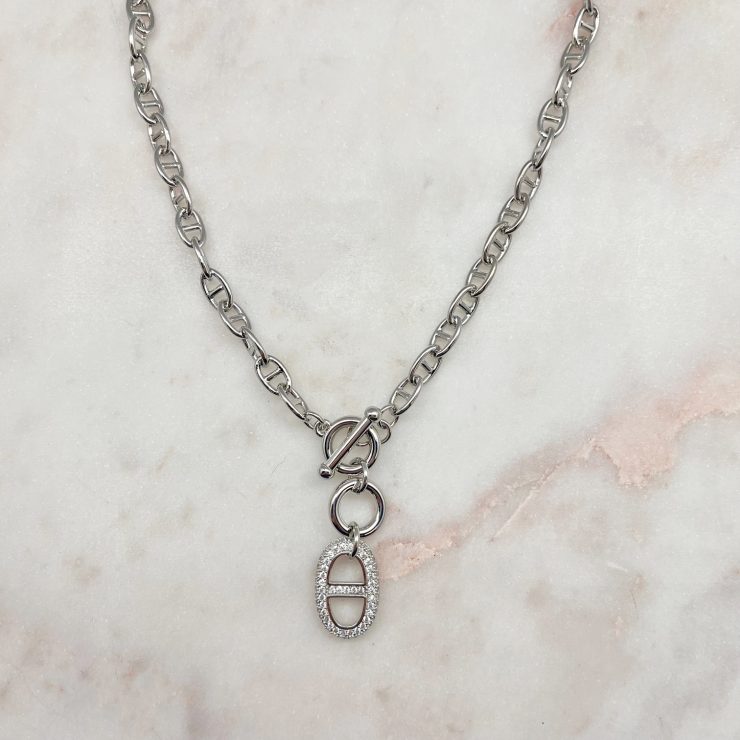 A photo of the Mila Necklace in Silver product