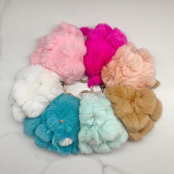 A photo of the Faux Fur Bunny Keychain product