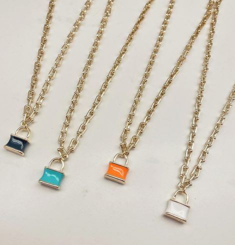 A photo of the Lock It Up Necklace product