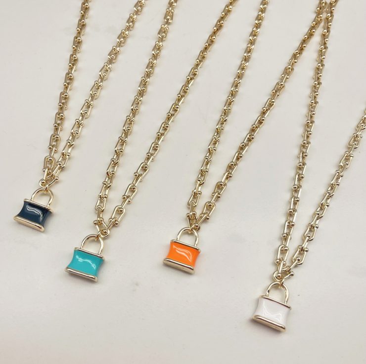 A photo of the Lock It Up Necklace product