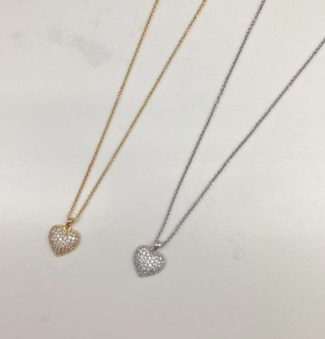 A photo of the Pave Heart Necklace product