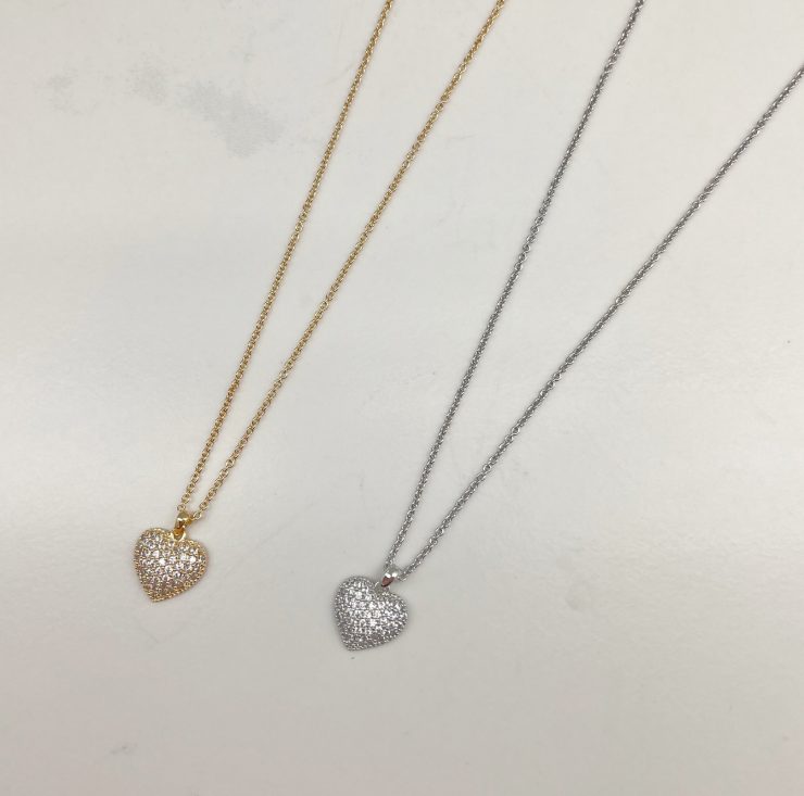 A photo of the Pave Heart Necklace product