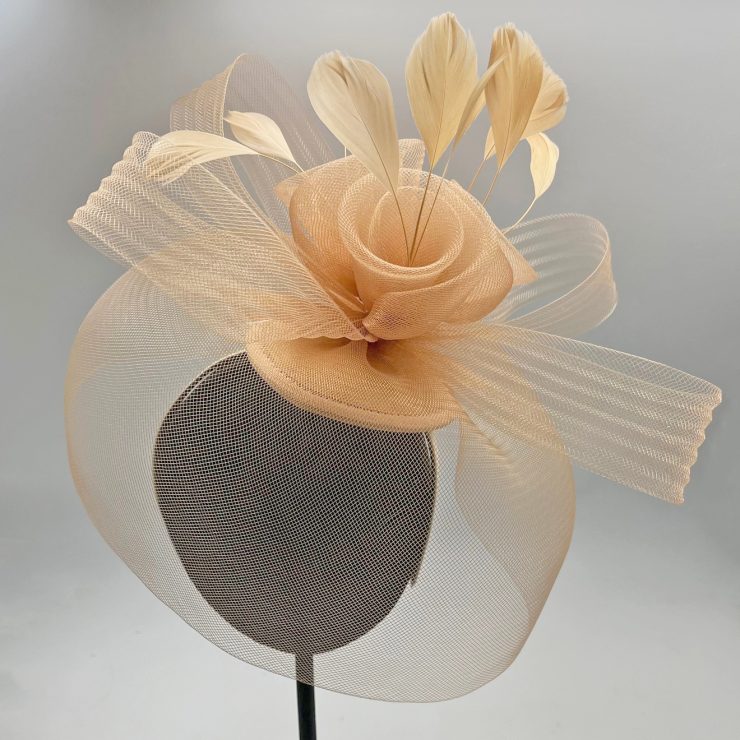 A photo of the Elsa Fascinator in Beige product