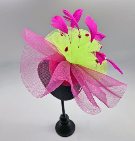 A photo of the Nita Fascinator in Pink & Green product
