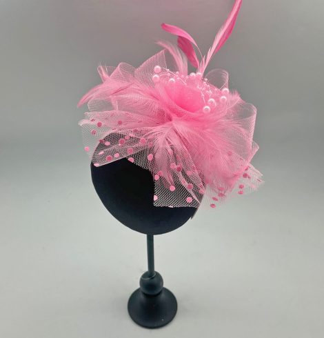 A photo of the Serena Fascinator in Light Pink product